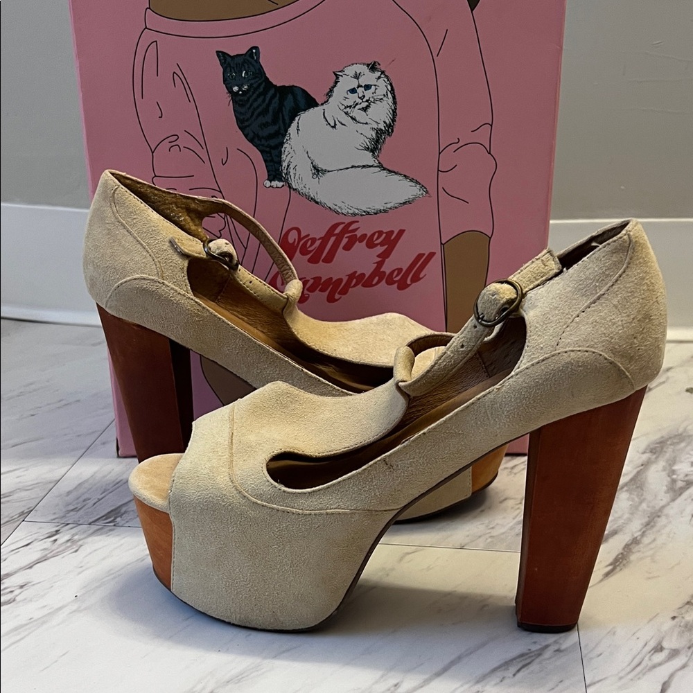 Jeffrey Campbell Nude Platform Foxy Heels